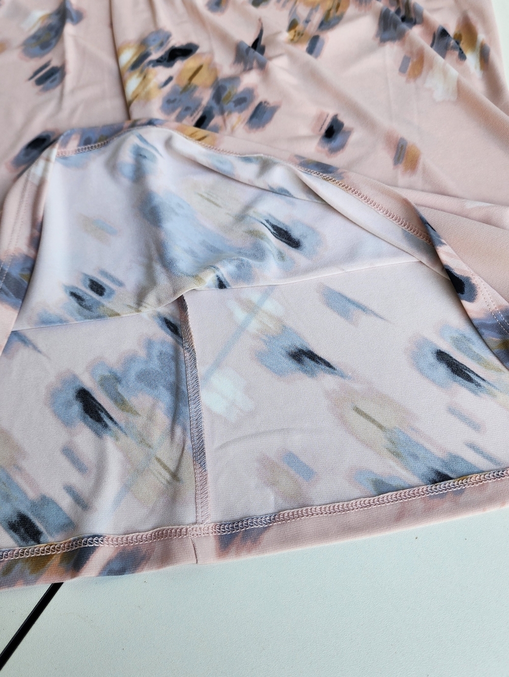 Calvin Klein Blush Pink Geo Print Stretch Sleeveless Top Blouse Size Large L - Picture 11 of 12